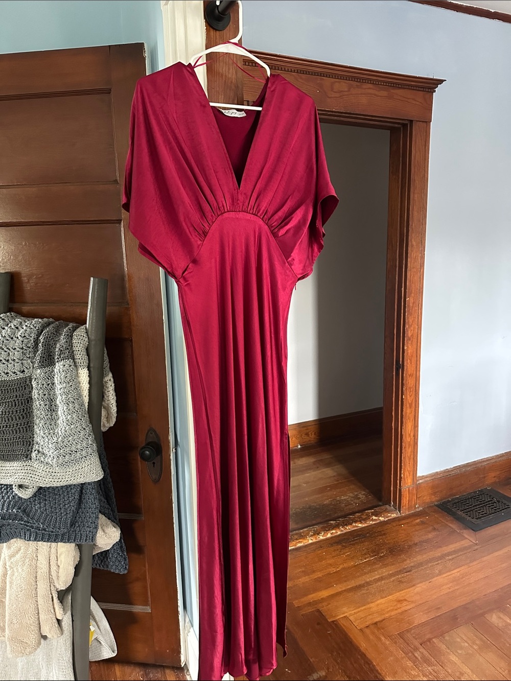 Petal & Pup Burgundy V-Neck Maxi Dress